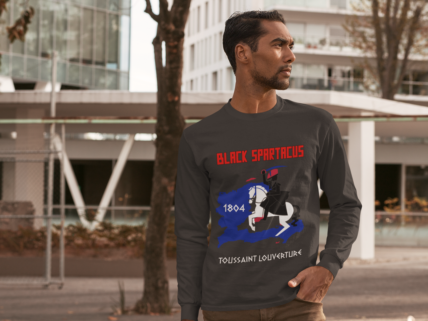 Black Spartacus Long Sleeve Tee